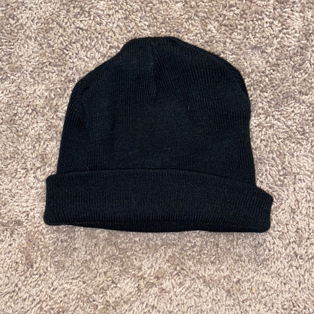 plain black beanie